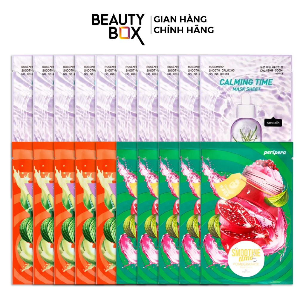 [Mua 10 tặng 10] Combo 20 Mặt Nạ Dưỡng Da Từ Trái Cây Peripera Mask Sheet (Rosemary, Pomegranate, Avocado)