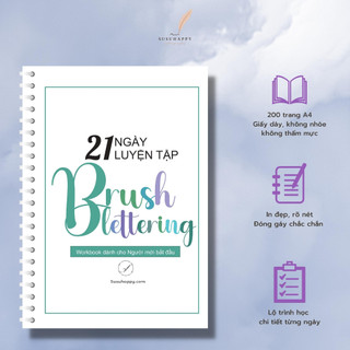 Workbook Luyện Viết Chữ Brush Lettering Đơn Giản, Dễ Viết Cho Người Mới Luyện