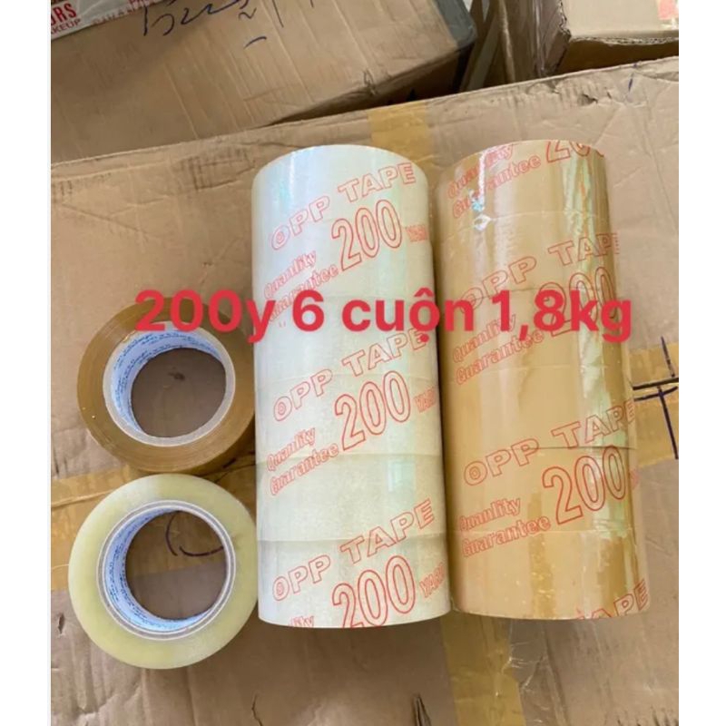 BĂNG KEO 200Y x48mm -1,8Kg(1 cây 6cuộn)