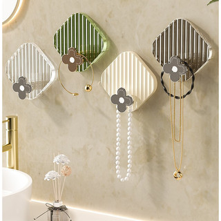 Set 2 móc treo đồ dán tường siêu chịu lực hình thoi sang trọng