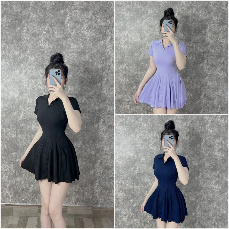 Đầm Cổ Trụ Xoè Kèm Quần