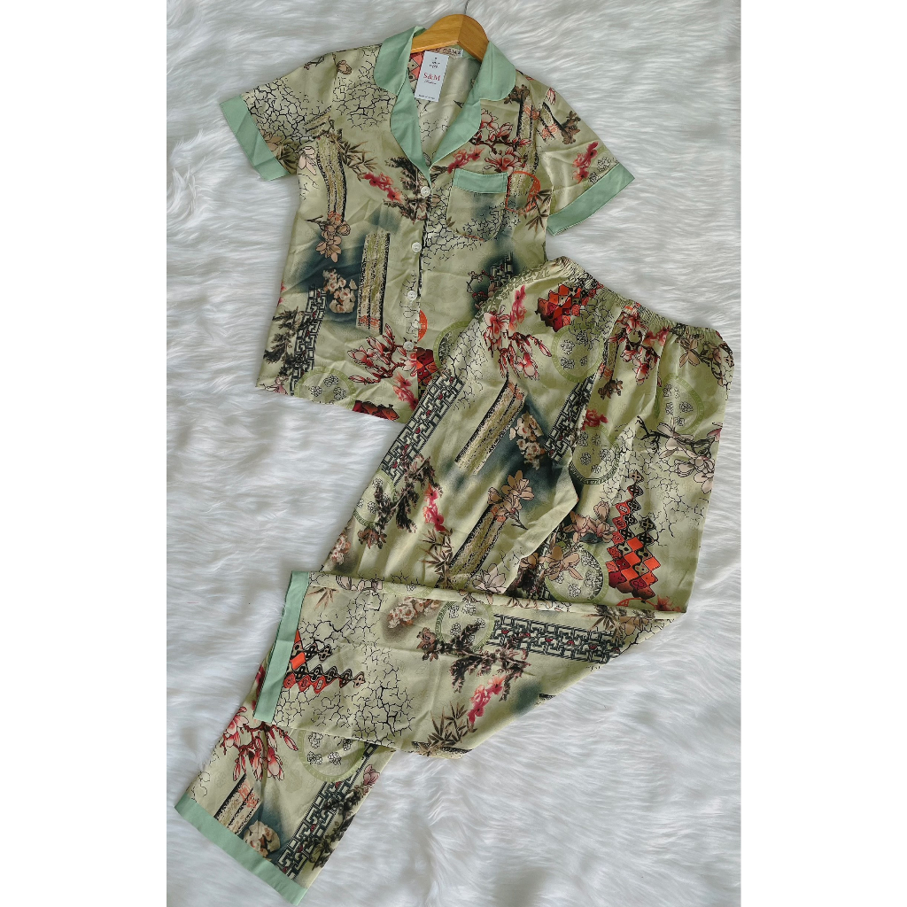 Set bộ họa tiết pyjama có túi - GR0289