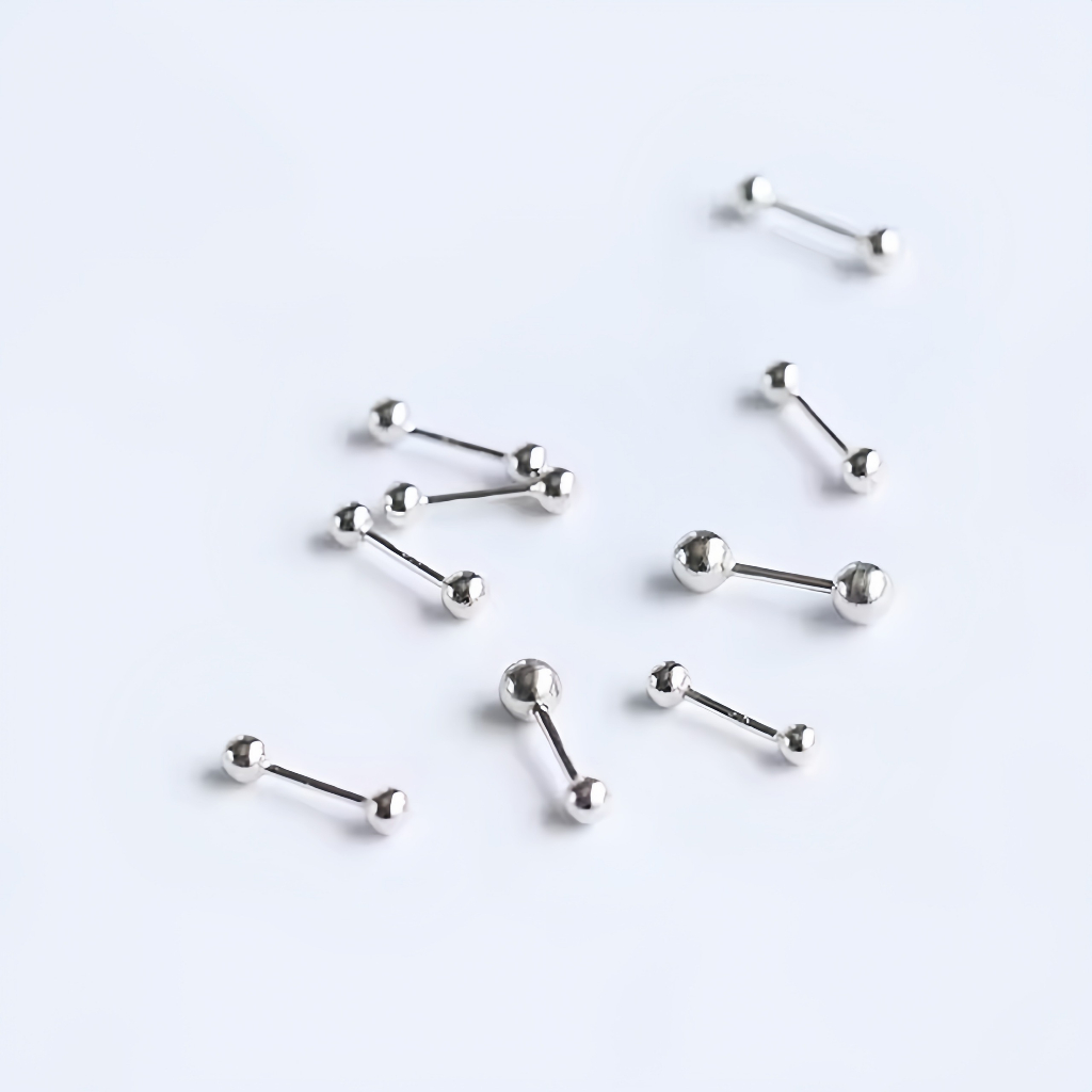 ĐỌC KĨ 1 CHIẾC khuyên thép y tế 2 đầu bi