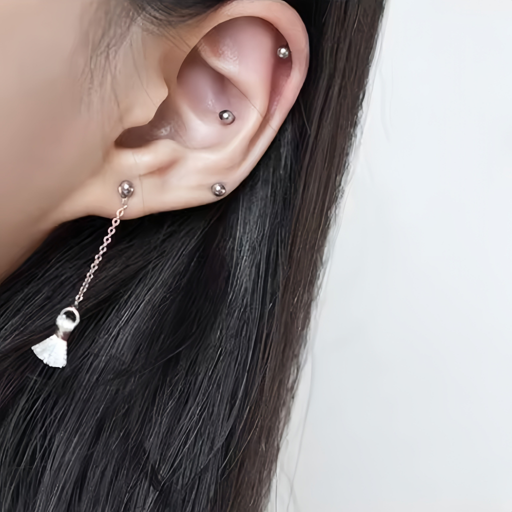 ĐỌC KĨ 1 CHIẾC khuyên thép y tế 2 đầu bi