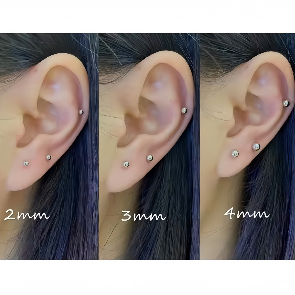 ĐỌC KĨ 1 CHIẾC khuyên thép y tế 2 đầu bi