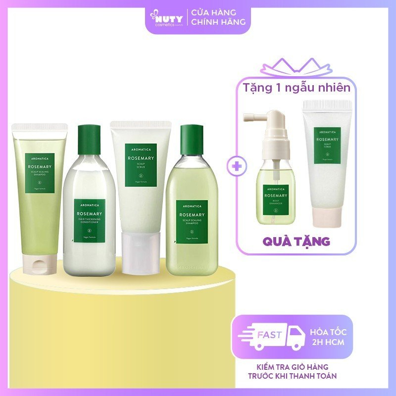 Dầu Gội Xả Ngăn Rụng Tóc Aromatica Rosemary Scalp Scaling Shampoo