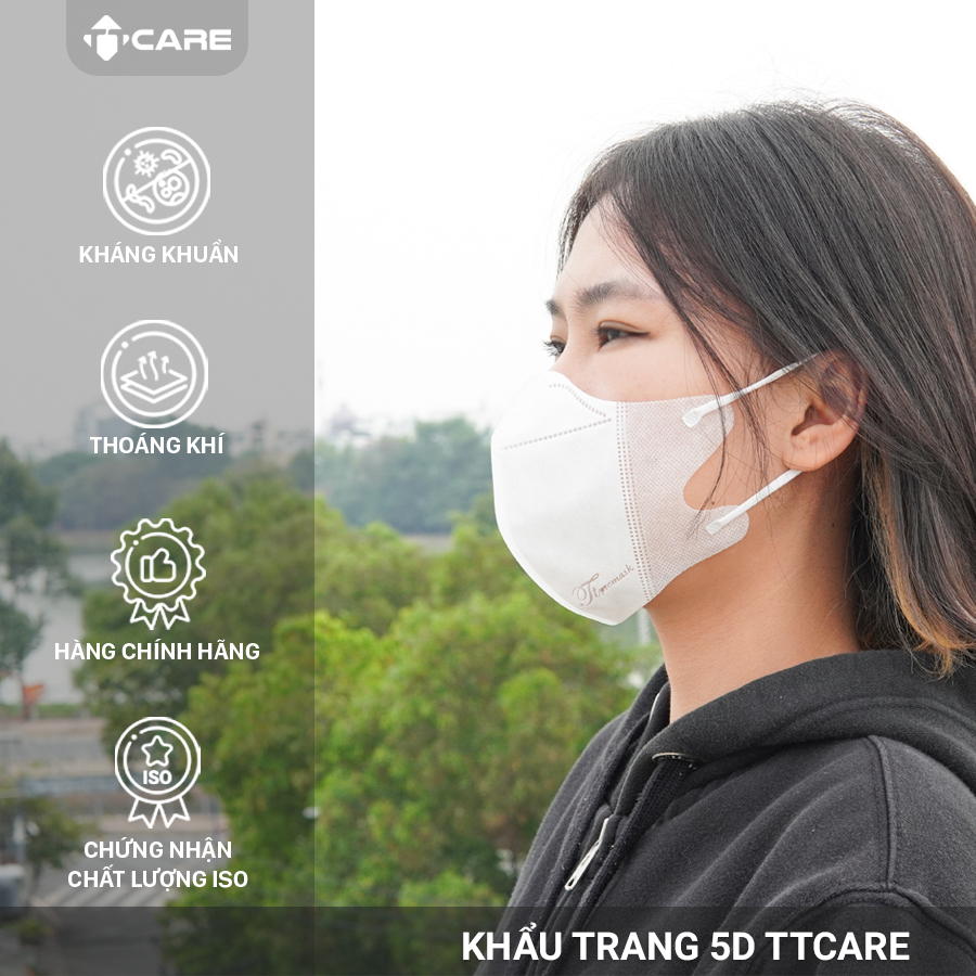 10 Khẩu trang y tế 5D TTCare unisex thời trang an toàn sức khỏe đạt chuẩn