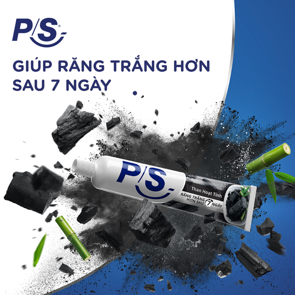 Bộ 3 Kem Đánh Răng P/S Than Hoạt Tính Răng Trắng Hơn Sau 7 Ngày 230g/hộp