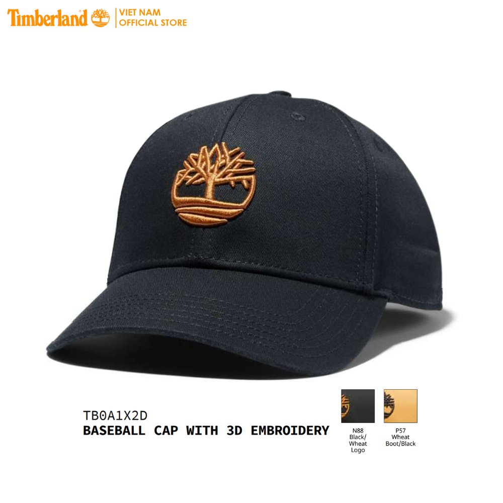 [Original] Timberland Nón Lưỡi Trai Unisex Baseball Cap With 3D Embroidery TB0A1X2D