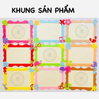 Khung đựng sản phẩm - trang trí mầm non - steam mầm non - khung ảnh handmade vải nỉ
