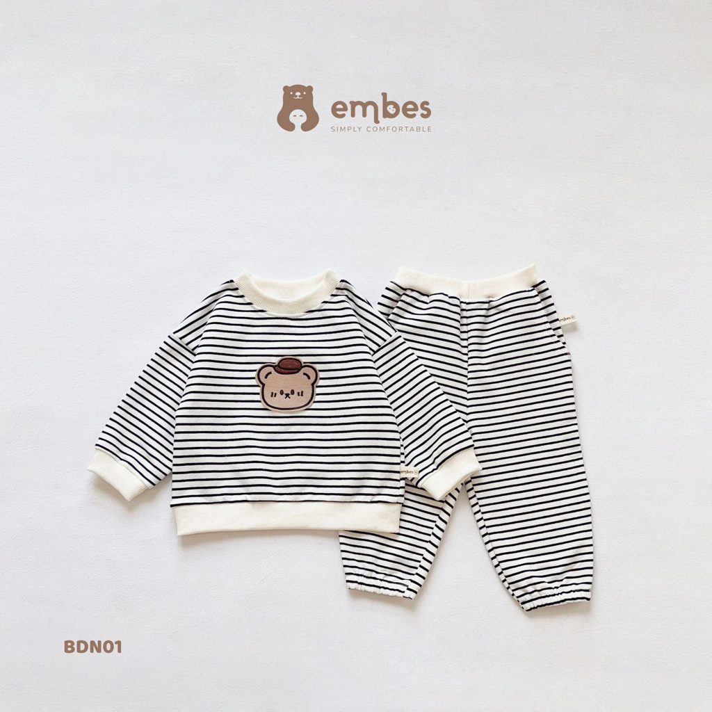 Bộ nỉ EMBES cho bé Trai và bé gái  9kg - 19kg