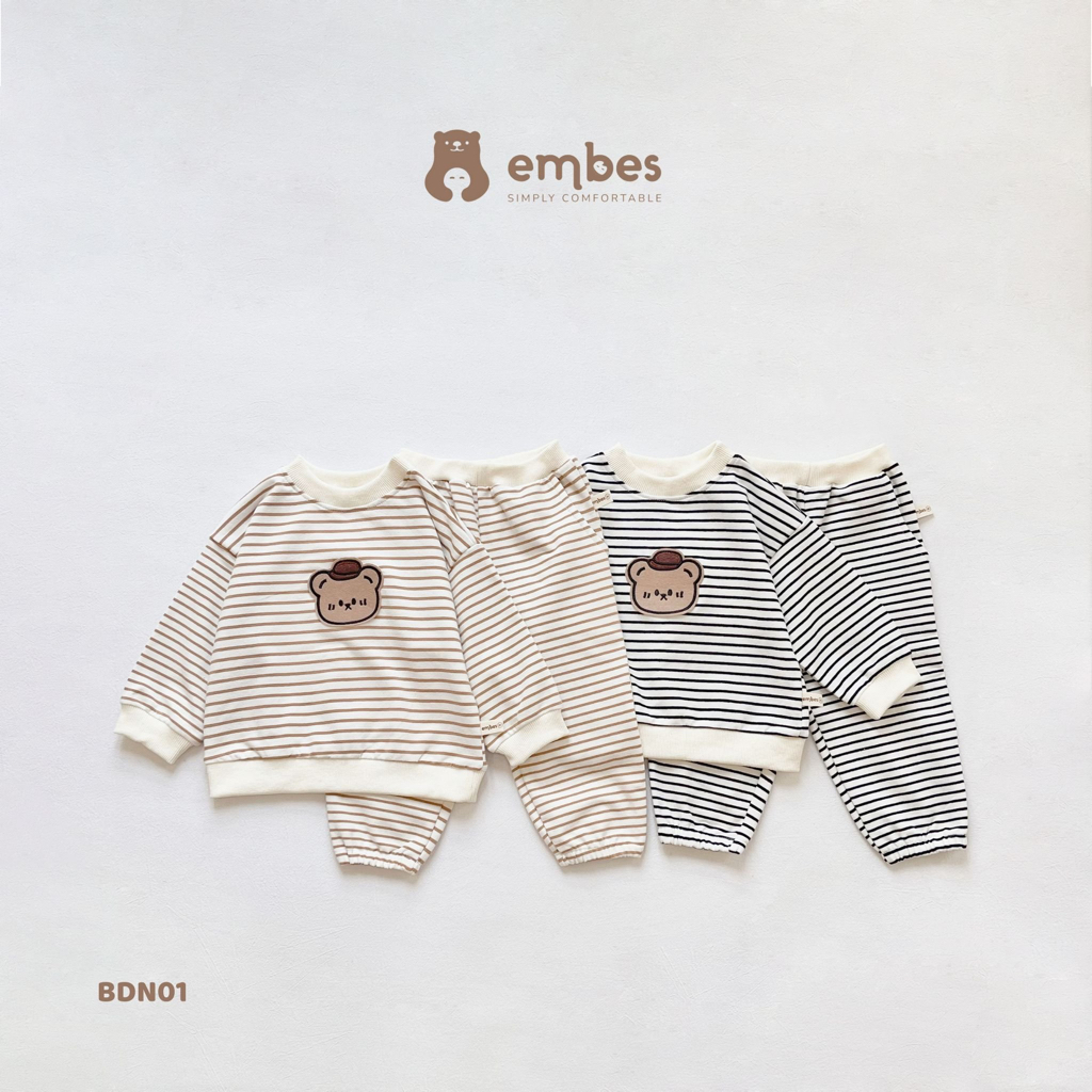 Bộ nỉ EMBES cho bé Trai và bé gái  9kg - 19kg