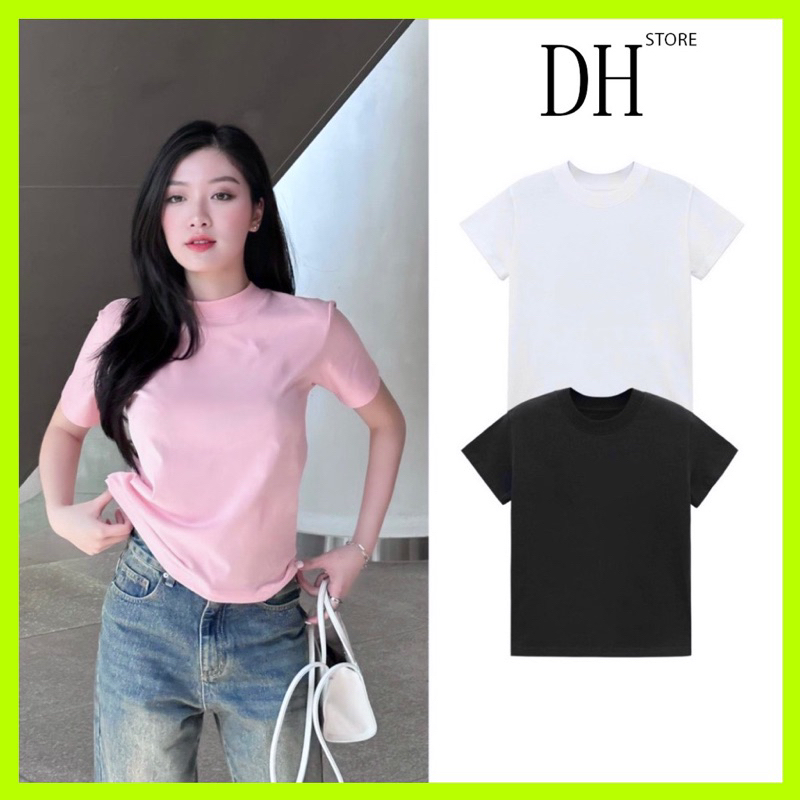 Áo thun trơn baby tee tay ngắn cổ tròn - Áo thun body nữ co dãn tốt ( chuyên sỉ) TQ Jean