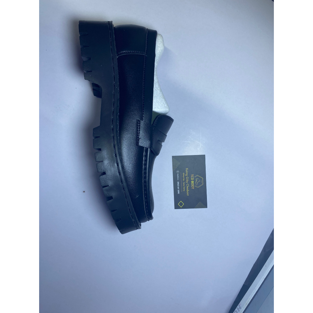 Giày Lười Nam Loafer Da Xít Đế Chucky Đen Trắng, Giày Da Nam Kiểu Dáng Công Sở Cao Cấp Mã 2526 - Xưởng Giày Chelsea Boot