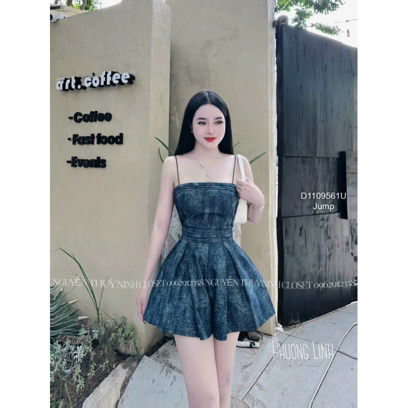 Đầm jean xòe cúp ngực 2s 0923 thaotranshop90 [kèm ảnh thật chụp sàn]