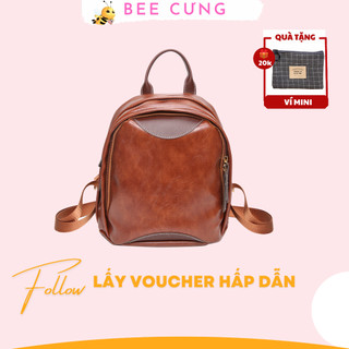 Balo mini, balo da B65 mềm phong cách hàn quốc trẻ trung nhiều ngăn bee cưng