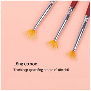 Cọ quạt vẽ móng nail - cọ rắc nhũ trang trí móng