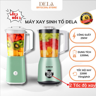 Máy xay đa năng DELA máy xay sinh tố, thực phẩm dung tích 1200ml 2 cối xay kèm lưới lọc tiện lợi MXS03