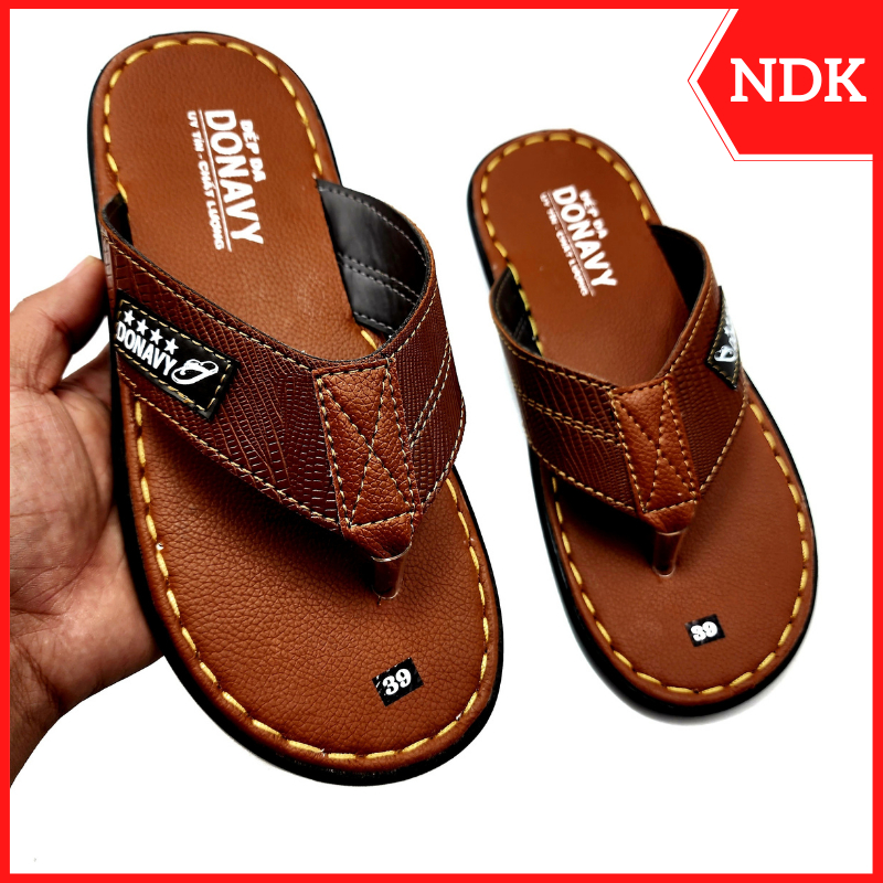 Dép kẹp nam da DONAVY cao cấp, may full quai chắc chắn N.KPMA