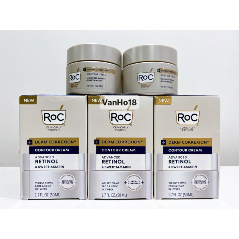 Kem dưỡng da mặt và cổ RoC Derm Correxion Contour Cream Advanced Retinol & Swertiamarin 50ml
