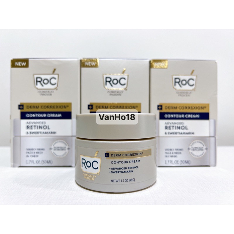 Kem dưỡng da mặt và cổ RoC Derm Correxion Contour Cream Advanced Retinol & Swertiamarin 50ml