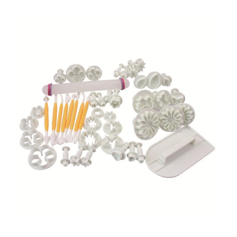 Bộ fondant  cao cấp tạo hình trang trí bánh gồm 46 chi tiết, loại tốt, tha hồ sáng tạo