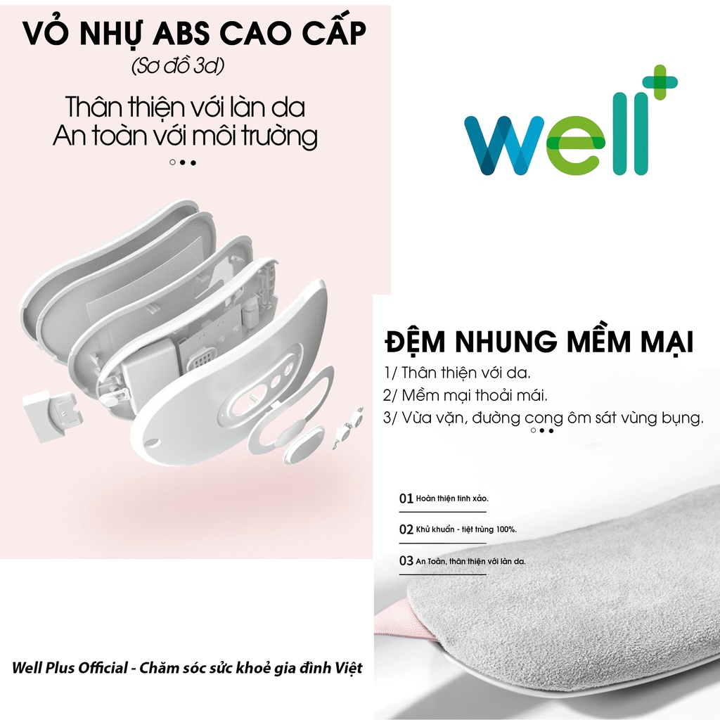 Đai Massage Bụng BEETECH Cho Bạn Gái Làm Ấm Chườm Nóng Giảm Đau Đến Kỳ Kinh Nguyệt