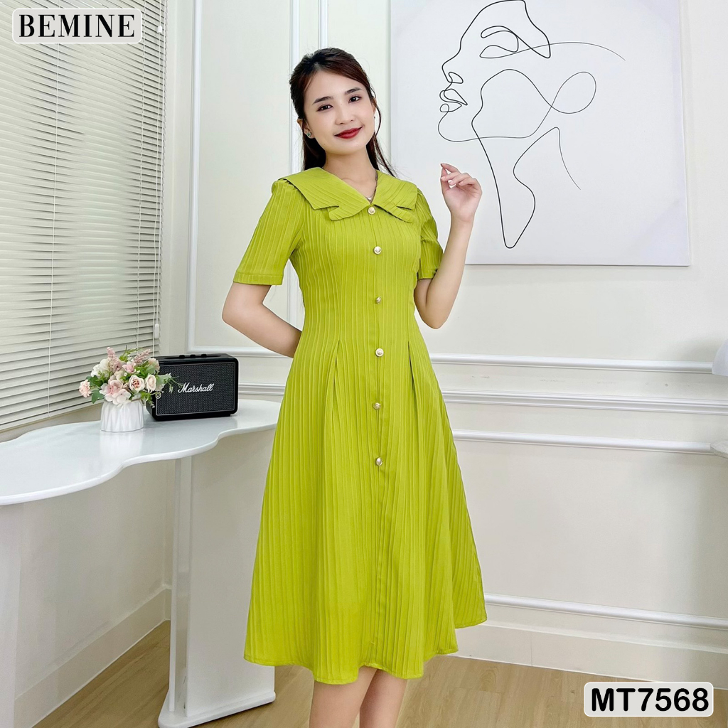 Đầm công sở đính nút tùng xoè BEMINE MT7568