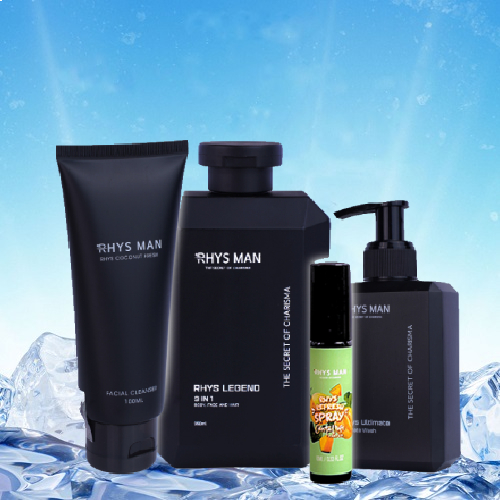 Quà tặng nam -Sữa tắm nam 3in1 hương nước hoa & Sữa rửa mặt hương dừa & Dung dịch vệ sinh nam & Xịt thơm miệng 10ml