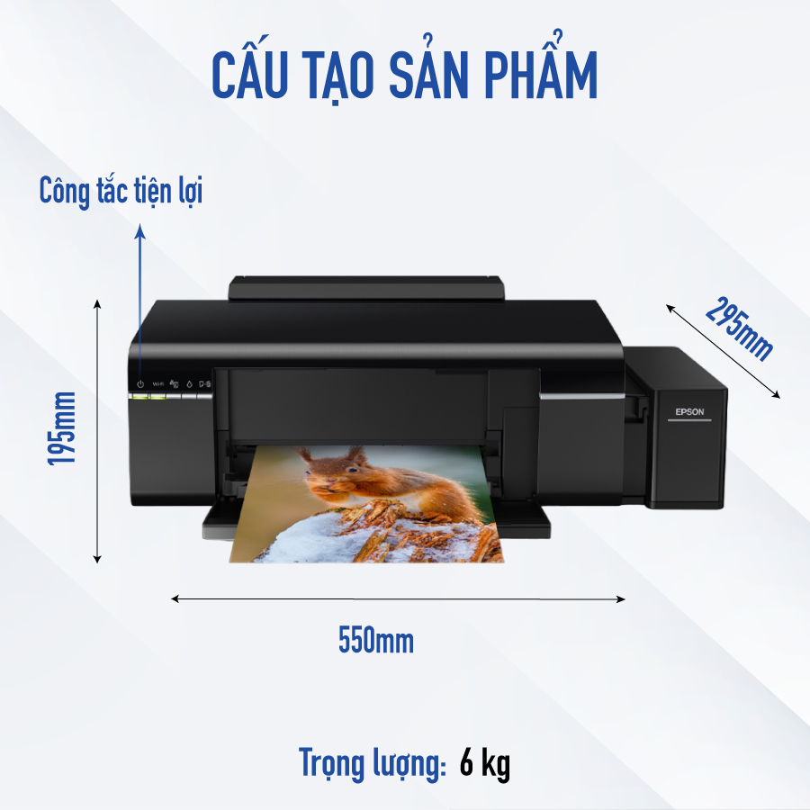 Máy In Màu Đơn Năng Khổ A4+ Epson EcoTank L805 Độ Phân Giải Cao Và Sắc Nét