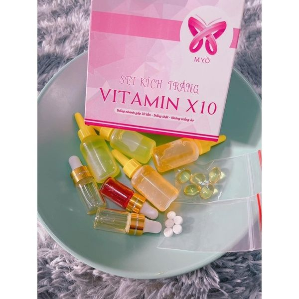 Set kích trắng vitamin X10 MY Ô kích trắng nhanh gấp 10 lần+ Tặng nước hoa