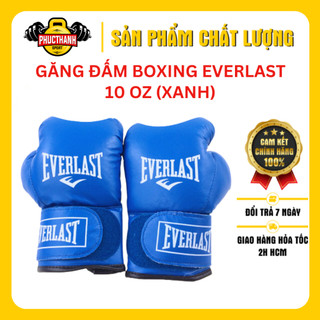 Găng đấm boxing 10oz Everlast (Xanh)