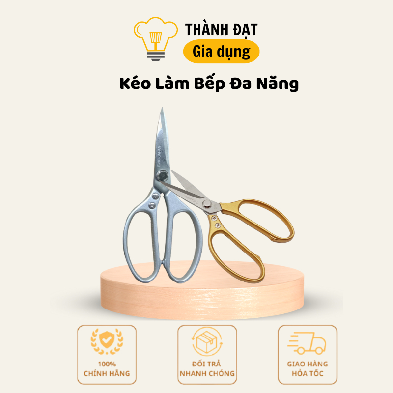 Kéo Làm Bếp Đa Năng Nhật Bản Cắt Giấy, Cắt Gà , Làm Bếp Chất Liệu Dày Dặn Siêu Bền
