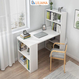 Bàn làm việc kèm giá sách thông minh gỗ MDF phủ melamine cao cấp thương hiệu Liliana - LP04