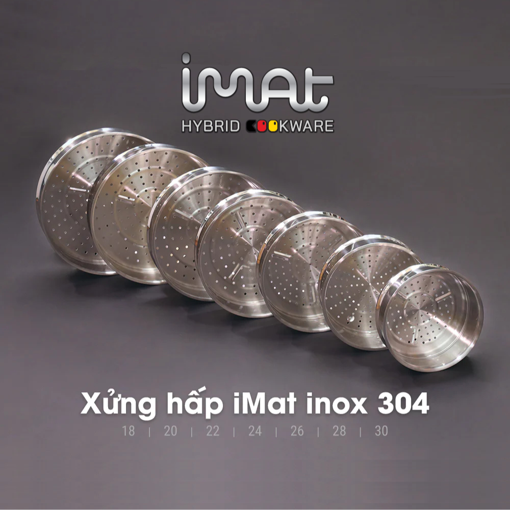 [Hàng chính hãng] Xửng hấp iMat inox 304 nhiều kích cỡ 18 I 20 I 22 I 24 I 26 I 28 I 30(cm).Dùng cho nồi, chảo cùng size