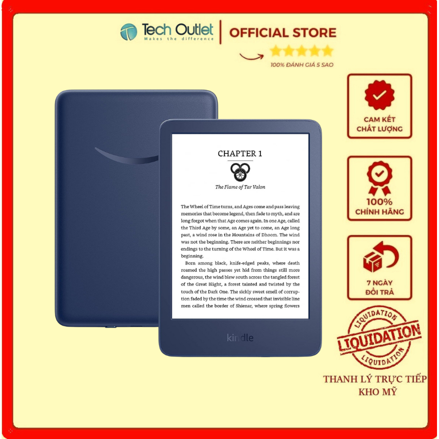 Máy đọc sách Kindle 2022  có đèn nền 6inch 300PPI, Bluetooth, Audible