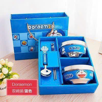Bộ Bát  Inox 2 Lớp Cách Nhiệt Hình Đôrêmon,Hello Kitty, Gấu Pooh