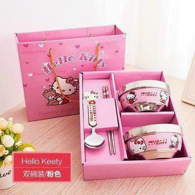 Bộ Bát  Inox 2 Lớp Cách Nhiệt Hình Đôrêmon,Hello Kitty, Gấu Pooh