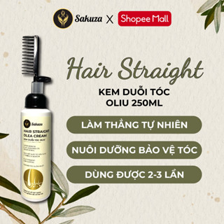 Combo Thuốc duỗi tóc tại nhà hữu cơ và dụng cụ duỗi tóc không hăng phục hồi hư tổn Sakuza 250ml