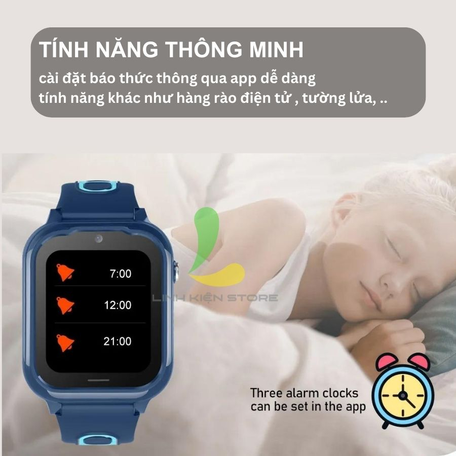 Đồng hồ thông minh định vị trẻ em Wonlex KT28 - Thiết bị đeo tay quan sát trẻ hỗ trợ videocall và nghe gọi 2 chiều