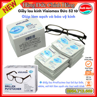 Giấy lau kính Visiomax Đức 52 tờ giúp làm sạch và bảo vệ kính