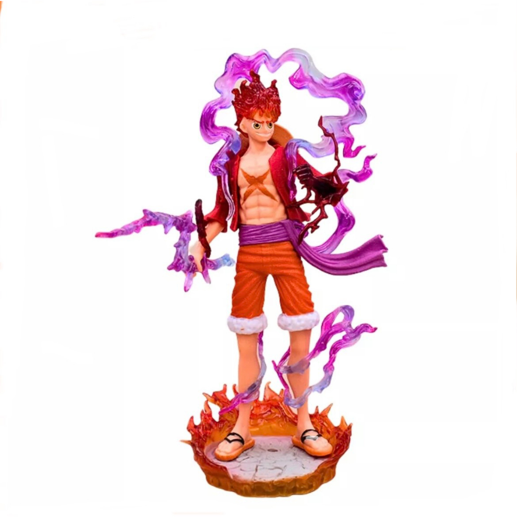 Mô hình One Piece Luffy Gear 5 nika áo trắng cầm vũ khí