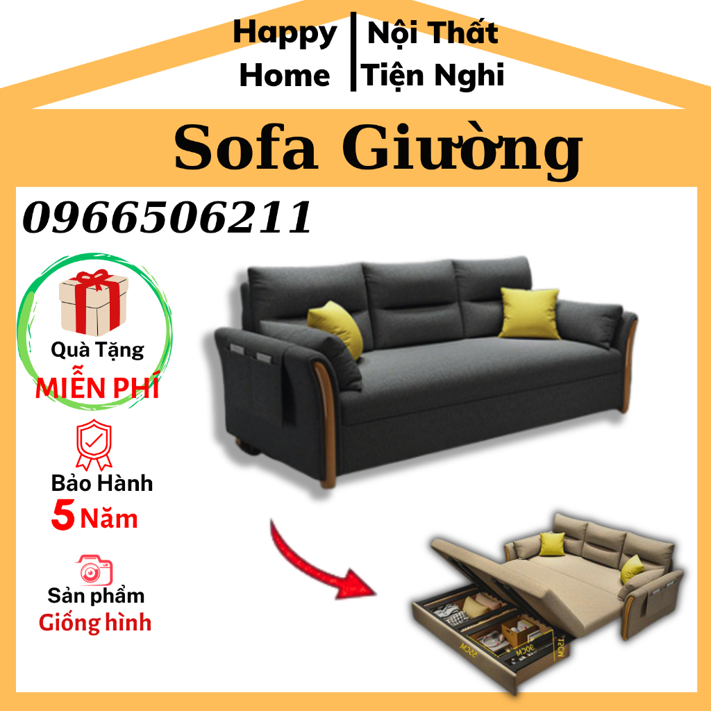 Sofa GIường Thông Minh Cao Cấp, Giường Sofa Gấp Gọn,Ghế Sofa Tiết Kiệm Không Gian Có Ngăn Chứa Đồ