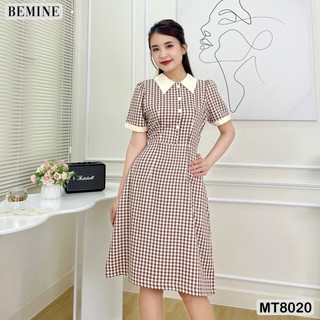 Đầm công sở phối cổ ngắn tay BEMINE MT8020