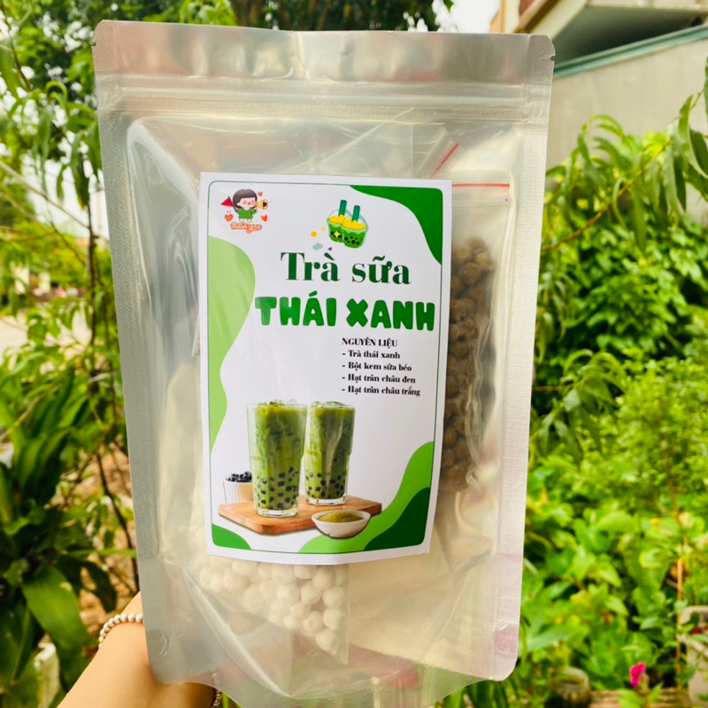 Sét trà thái xanh thơm ngon làm được 20 cốc  to tặng 3 ống hút