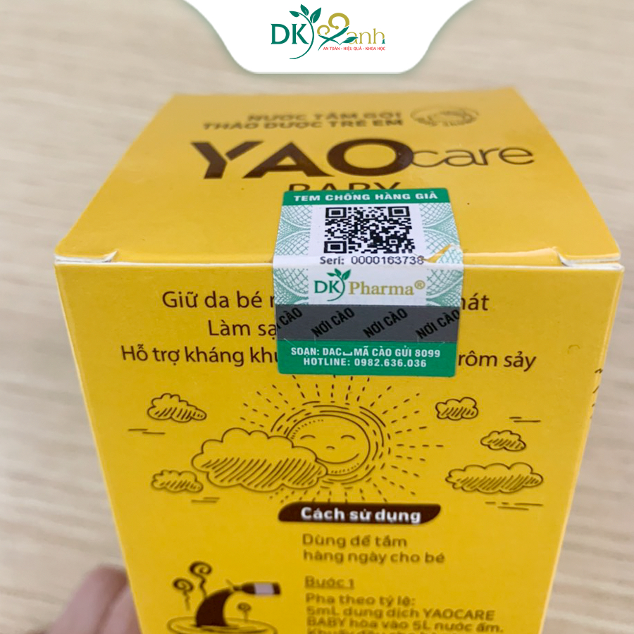 Nước tắm bé thảo dược Yaocare Baby 250ml/chai - DK Pharma