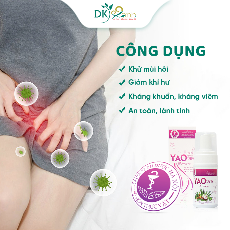 Bọt vệ sinh thảo dược Yaocare Women 100ml/chai - DK Pharma