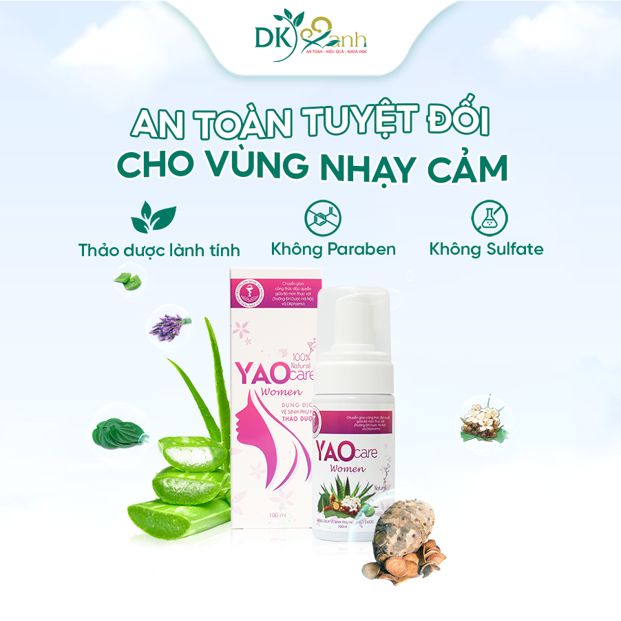 Bọt vệ sinh thảo dược Yaocare Women 100ml/chai - DK Pharma