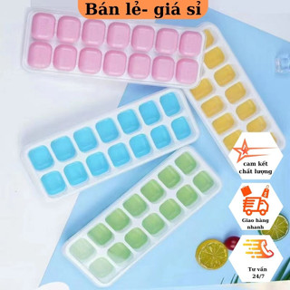 Khay đá silicon 14 ô có nắp đậy
