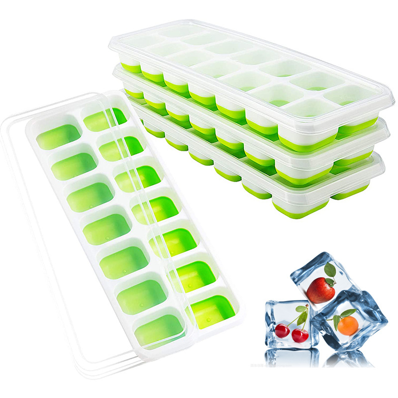 KHAY ĐÁ SILICON 14 Ô CÓ NẮP ĐẬY